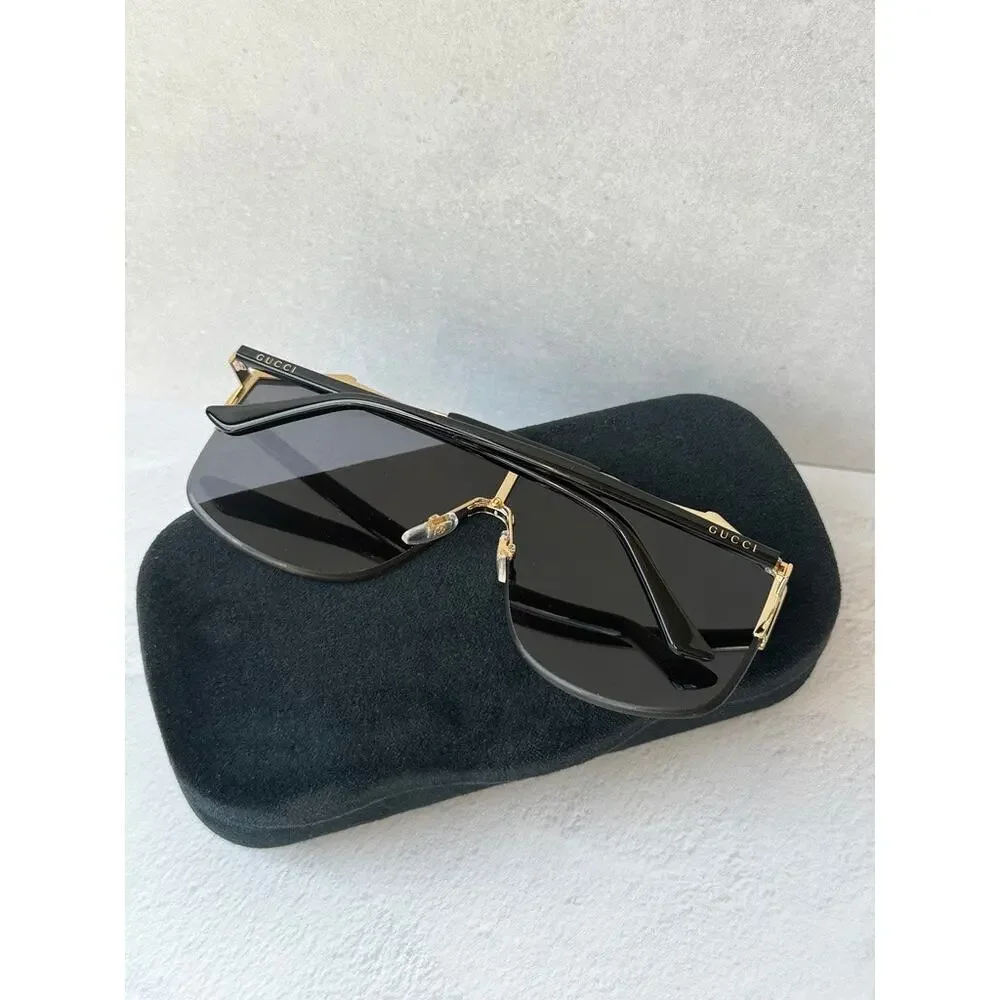 NEW Gucci GG0291S Black Mask Shield Unisex Sunglasses $625